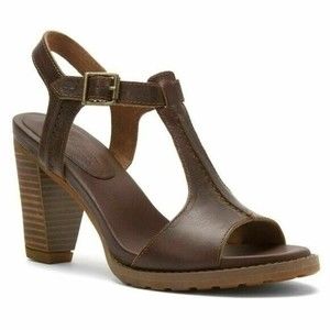 Women's Timberland Sz. 7.5 Stratham Heights Brown Leather Sandals‎